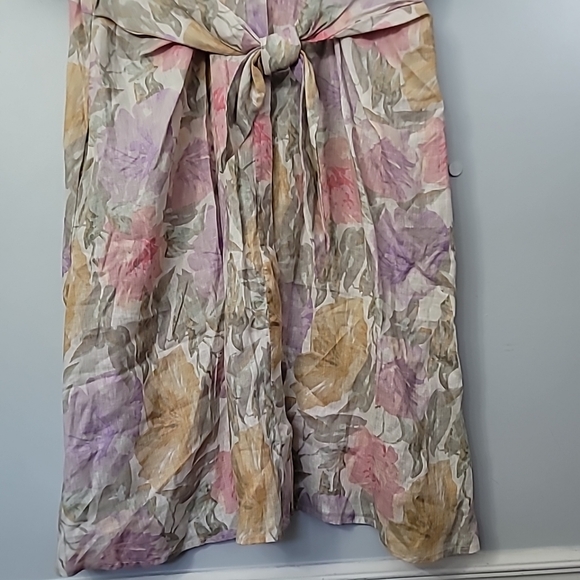 Lauren Ralph Lauren Floral Tie-Front Linen Shirt Dress - Picture 8 of 10